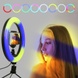 Кольорова кільцева лампа для фото (Led кільце 20см) MJ20 RGB