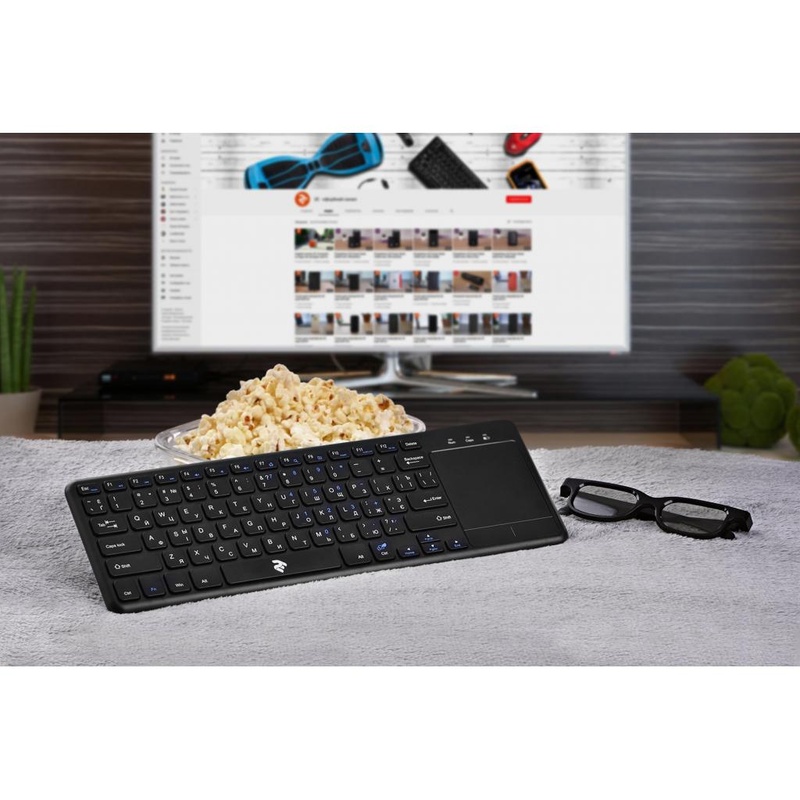 Клавіатура бездротова 2E KT100 Touch Wireless Black (2E-KT100WB)