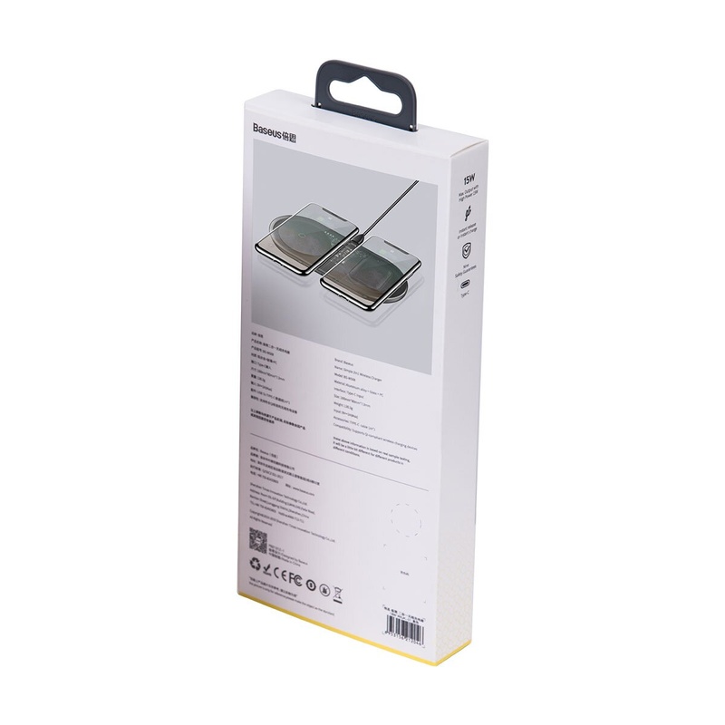 Беспроводной зарядное устройство Baseus Simple 2in1 Wireless Charger 18W Max For Phones+Pods Transparent