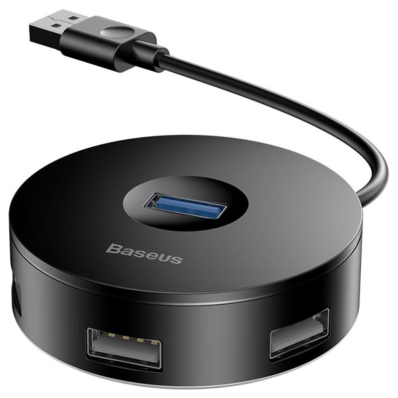 USB-хаб Baseus Airjoy Round Box Hub Adapter Black (CAHUB-F01)