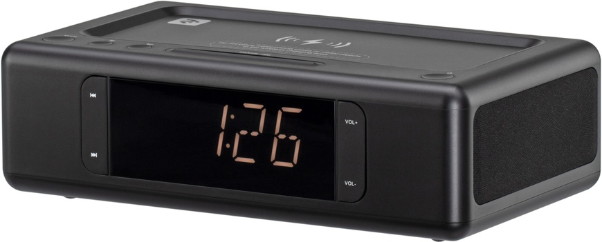 Акустическая док-станция 2E SmartClock Wireless Charging, Alarm Clock, Bluetooth, FM (2E-AS01QIBK)
