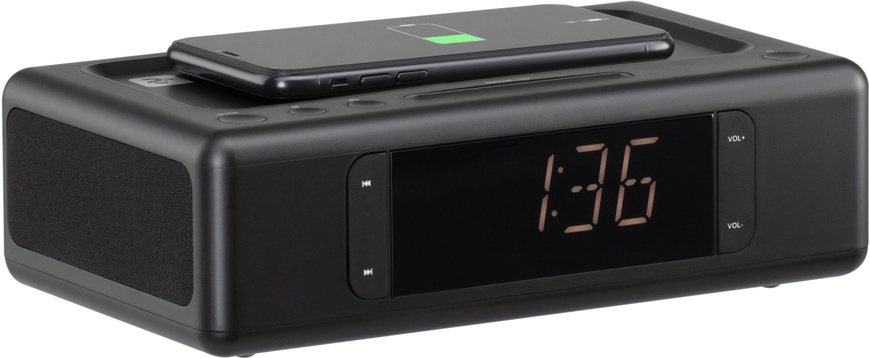 Акустична док-станція 2E SmartClock Wireless Charging, Alarm Clock, Bluetooth,FM (2E-AS01QIBK)