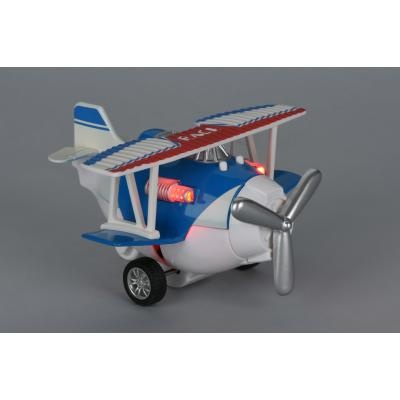 Літак металевий інерційний Same Toy Aircraft з ефектами синій (SY8012Ut-2)