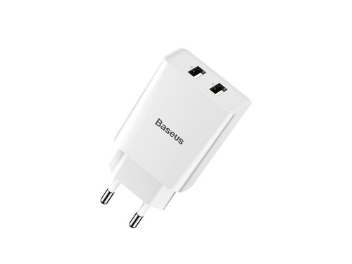 Сетевое зарядное устройство 2USB Baseus Speed Mini (2.1A) (CCFS-R02) White
