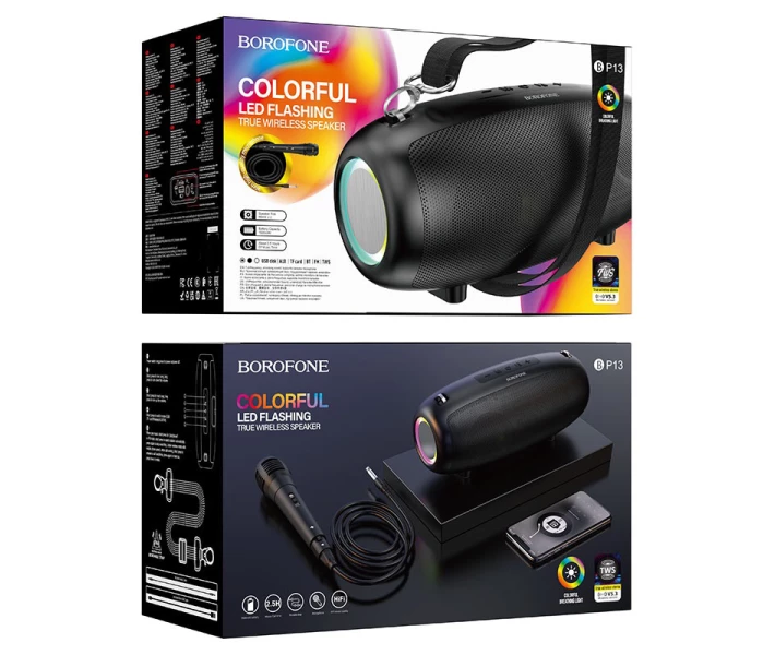 Портативна колонка BOROFONE BP13 Dazzling sports BT speaker with mic Black (6974443388428)