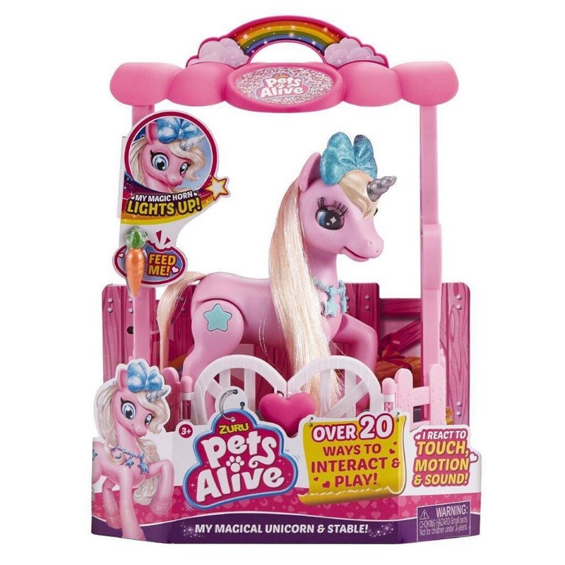 Интерактивная игрушка Pets & Robo Alive Pets Alive Розовый единорог в домике (9502P)
