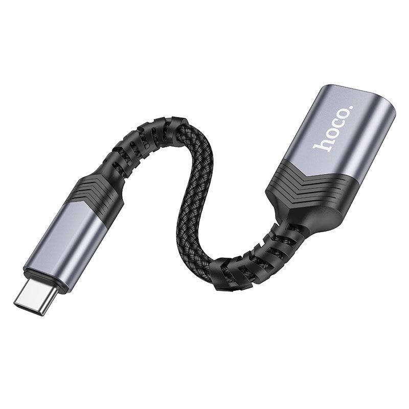Кабель-переходник HOCO UA24 Type-C male to USB female 3.0 converter Metal Gray (6942007608848)