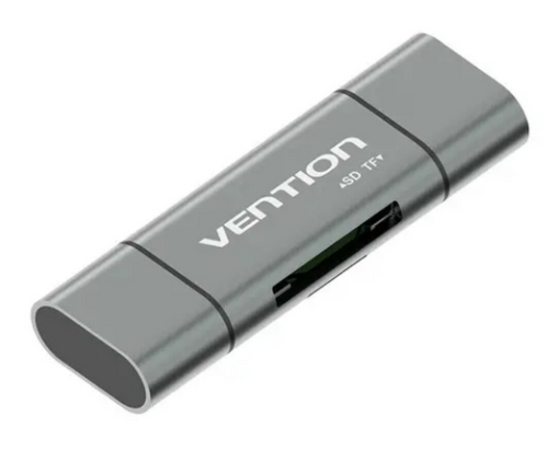Картрідер Vention USB3.0 Multi-function Card Reader Gray Metal Type (CCHH0)