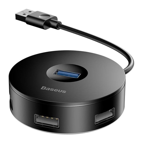 Адаптер USB-Hub Baseus round box HUB adapter(USB3.0 to USB3.0*1+USB2.0*3)1m Black
