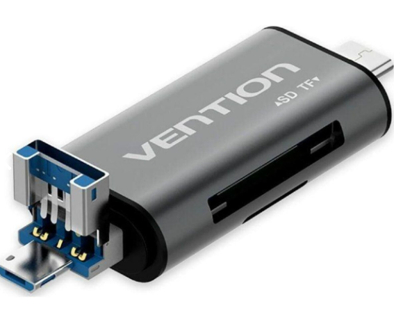 Картридер Vention USB3.0 Multi-function Card Reader Gray Metal Type (CCHH0)