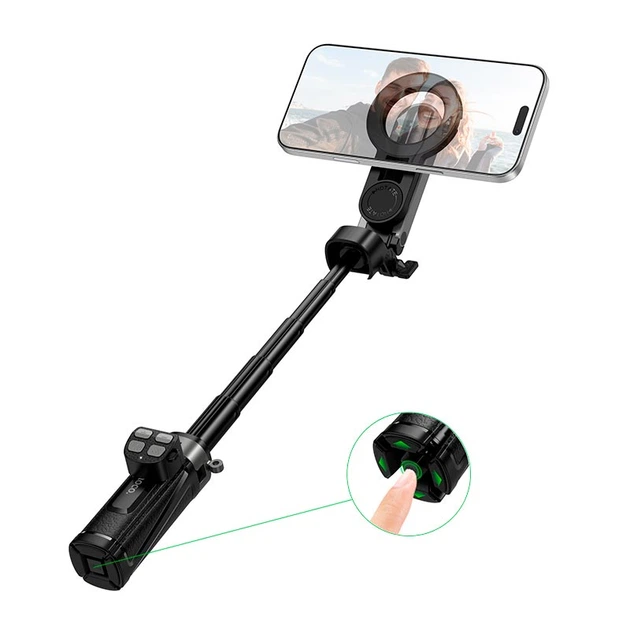 Селфі-монопод HOCO K27 Pro Magic mini live broadcast stand(pull clip+magnetic focusing version) Black (6942007668743)