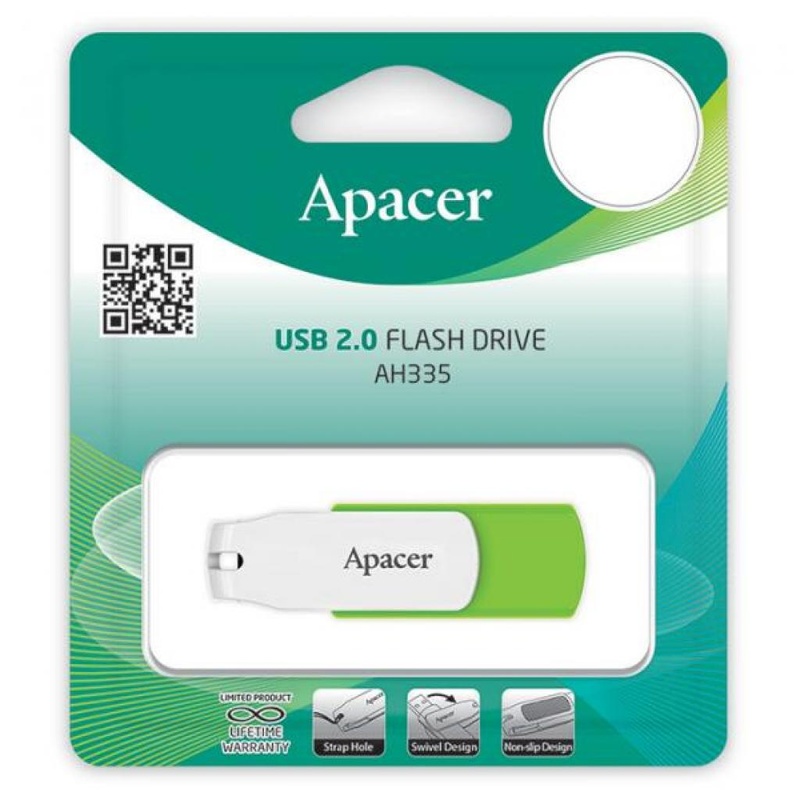 USB флеш накопитель Apacer 16GB AH335 Green/White USB 2.0 (AP16GAH335G-1)
