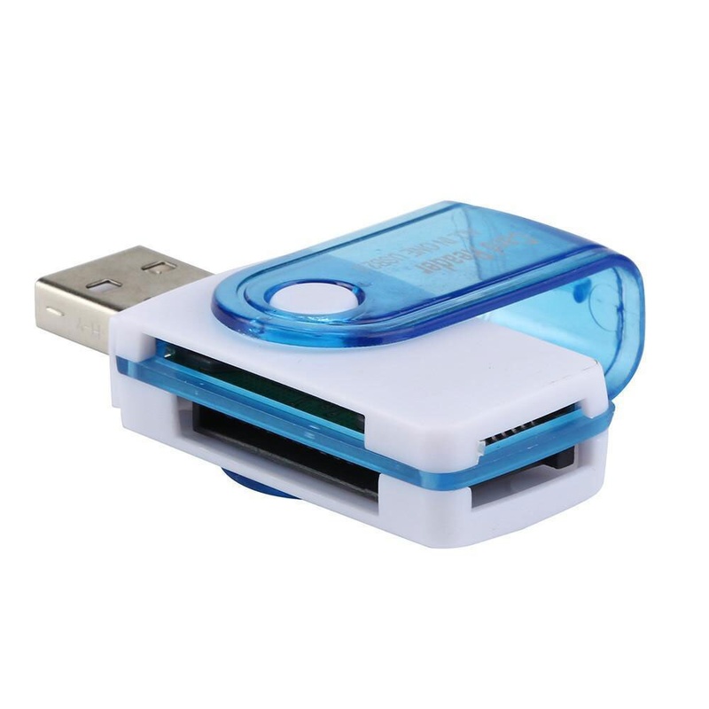 Card Reader All in 1 USB SD/MMC/TF/Pro Duo/M2 поворотний корпус, colormix blister