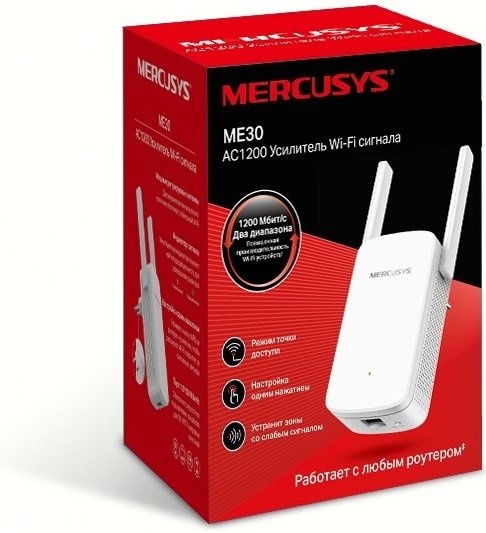 Повторювач Wi-Fi сигналу MERCUSYS ME30 AC1200 1хFE LAN ext. ant x2