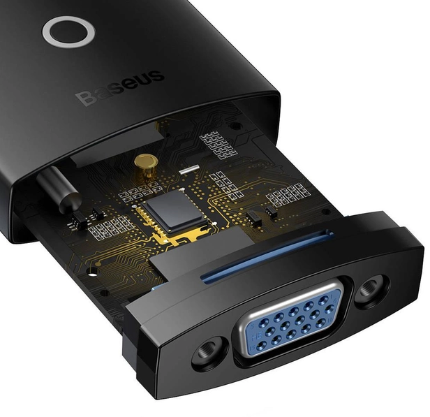 Переходник конвертер Baseus Lite Series Adapter HDMI to VGA Black (WKQX010001)