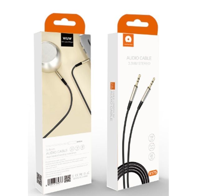 Аудиокабель WUW-X175 1 м aux cable (6972573332373)
