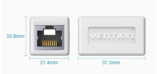 З'єднувач витої пари Vention Cat.6 FTP Keystone Jack Coupler White (IPVW0)