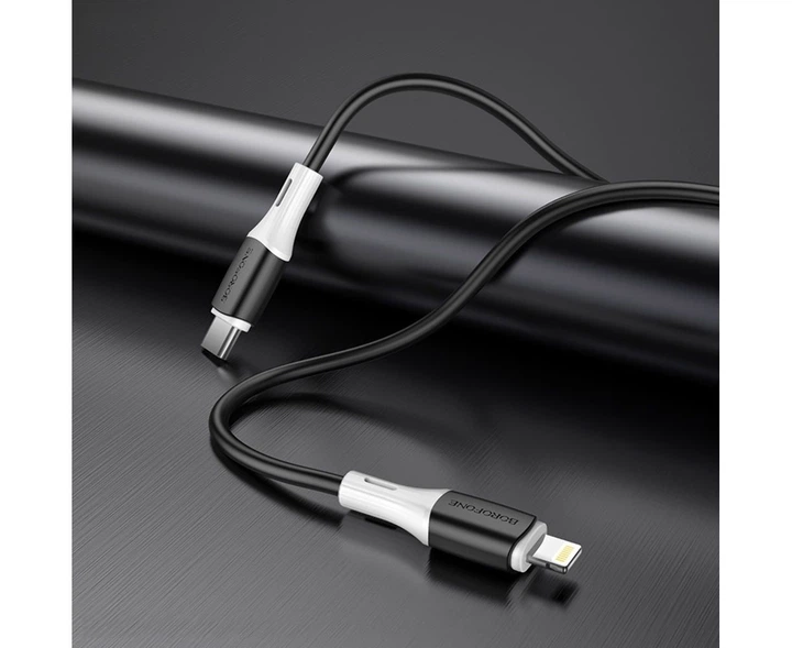 Кабель BOROFONE BX79 Type-C to iP 3A, 20W, 1m, Black (6974443384727)