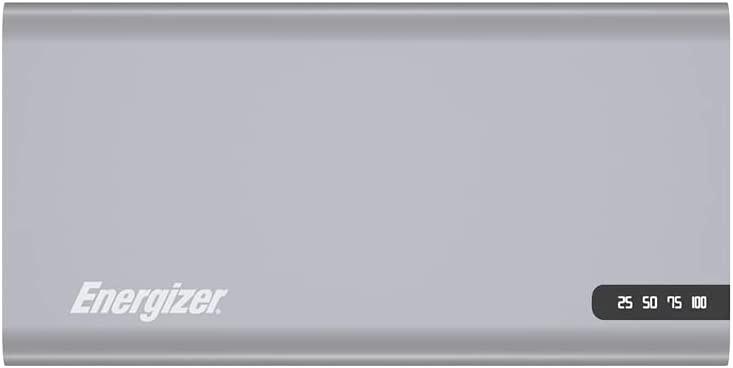 Повербанк Energizer 10000mAh 18W/PD2.0, USB-C/QC, 2*USB-A/QC,  Grey (UE10047PQ)
