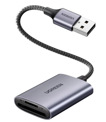 Картридер UGREEN CM401 USB-A to SD/TF Memory Card Reader Alu Case (UGR-80887)