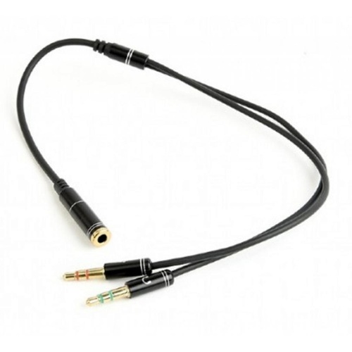 Аудіо кабель-перехідник Jack 3.5mm F to 2 x Jack 3.5mm M Cablexpert (CCA-418M)