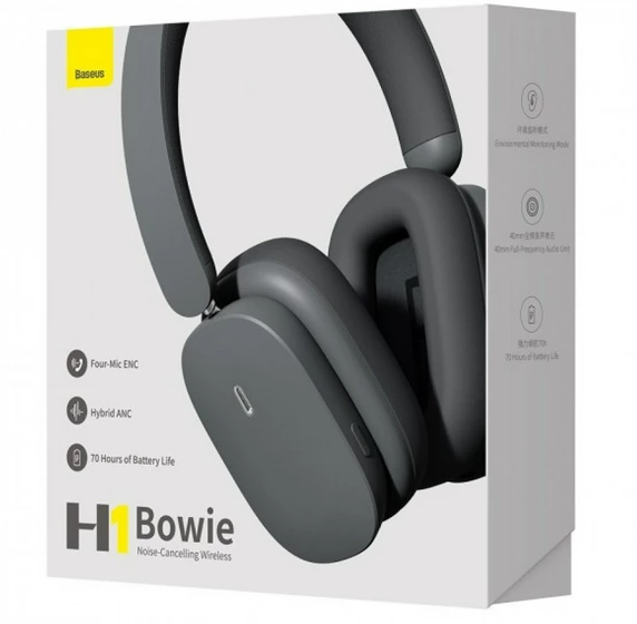 Наушники Baseus Bowie H1 Noise-Cancelling Wireless Headphones Gray (NGTW230013)