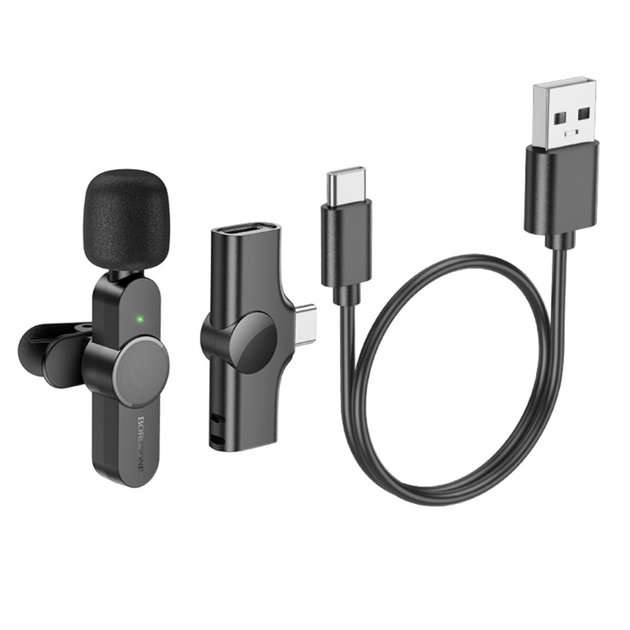 Мікрофон-петличка BOROFONE BFK12 Trophy lavalier wireless digital microphone Type-C Black (6941991106392)
