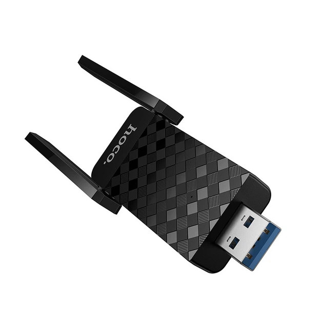 WiFi адаптер Hoco HI34 Dual-Band WiFi 6, 2.4Ghz, 5Ghz, 600 Мбіт/с, USB Black (6942007659680)