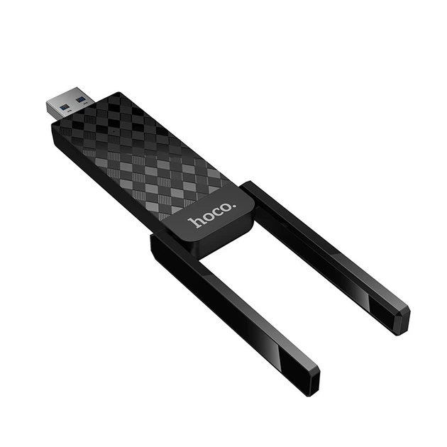 WiFi адаптер Hoco HI34 Dual-Band WiFi 6, 2.4Ghz, 5Ghz, 600 Мбіт/с, USB Black (6942007659680)