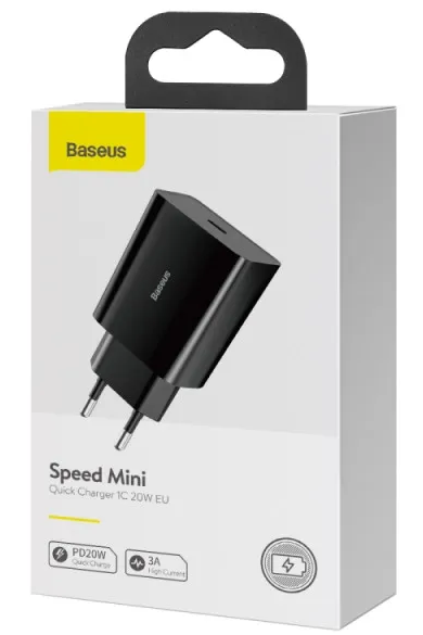 Сетевое зарядное устройство Baseus 20W QC 1С Black (CCFS-SN01)