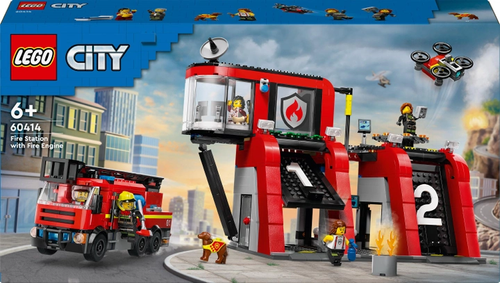 Конструктор LEGO City Пожарное депо с пожарной машиной 843 деталей (60414)