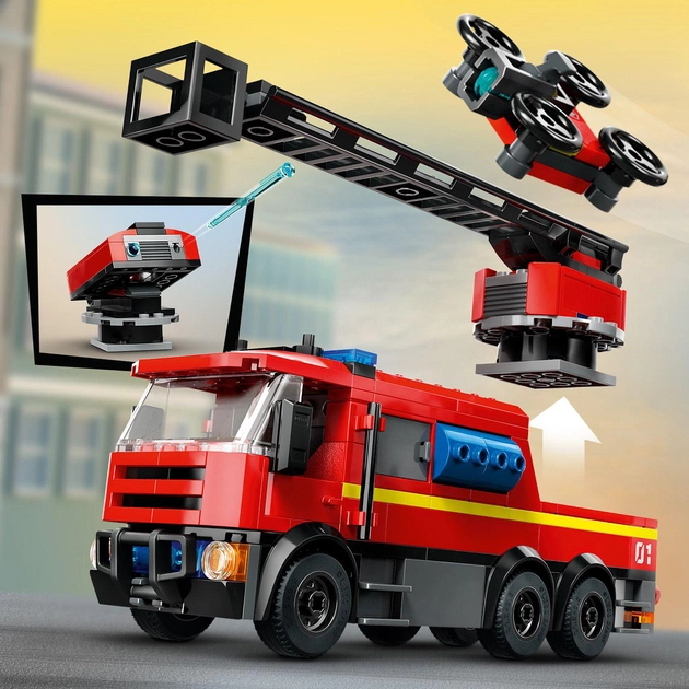 Конструктор LEGO City Пожарное депо с пожарной машиной 843 деталей (60414)