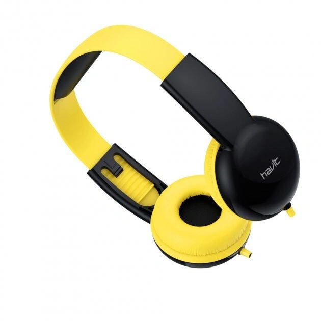 Детские наушники с микрофоном HAVIT HV-H211d Black/Yellow