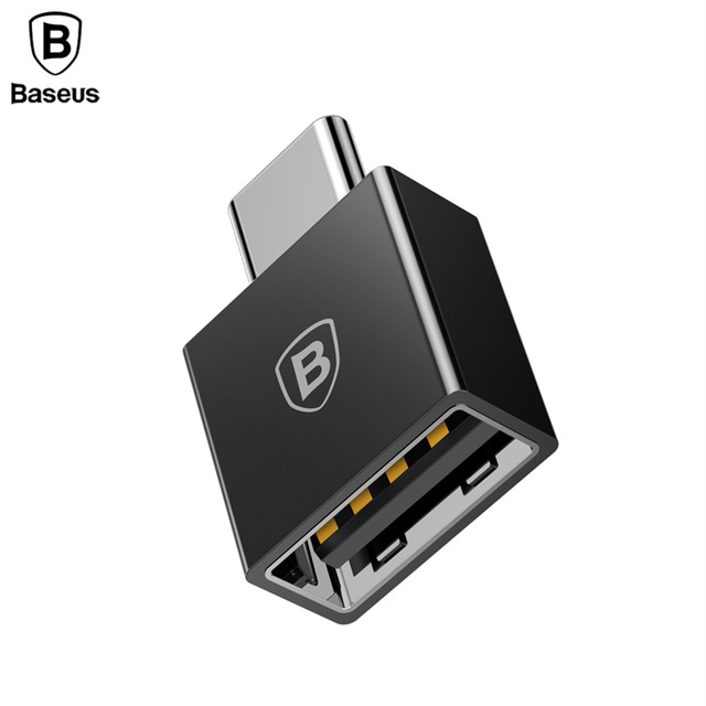 Переходник Baseus Exquisite Type-C Male to USB Female Adapter Converter Black (CATJQ-B01)