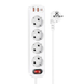 Мережевий подовжувач HOCO NS1 Aura 4-bit extension cable socket(including 1C2A PD20W fast charge) White (6931474760555)