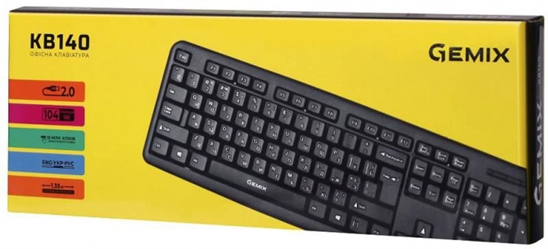 Клавиатура проводная Gemix KB140 USB Black