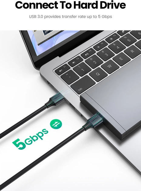 Кабель UGREEN USB-A 3.0 Male to Male Cable 1m (Black) (UGR-10370)