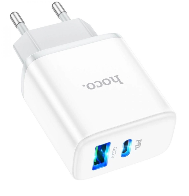 Зарядное устройство HOCO C105A Stage dual port PD20W+QC3.0 charger White (6931474782946)