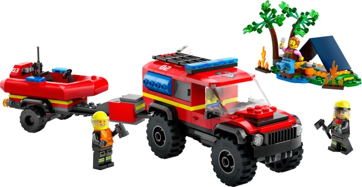 Конструктор LEGO City Пожежний позашляховик з рятувальним човном 301 деталей (60412)