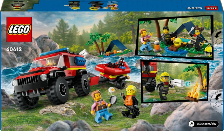 Конструктор LEGO City Пожежний позашляховик з рятувальним човном 301 деталей (60412)