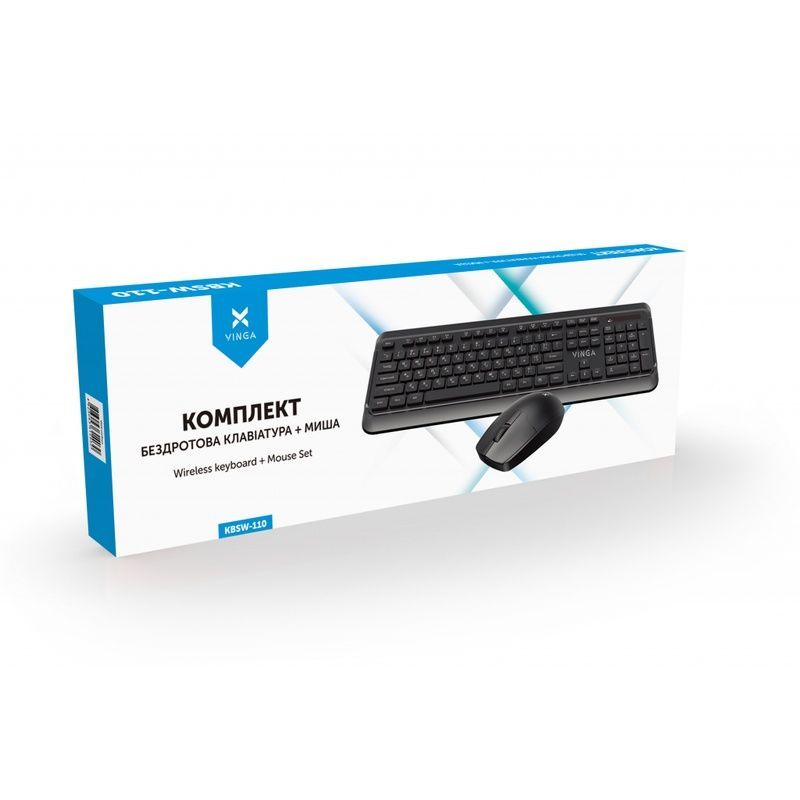 Беспроводной комплект мышь+клавиатура Vinga KBSW-110 Black