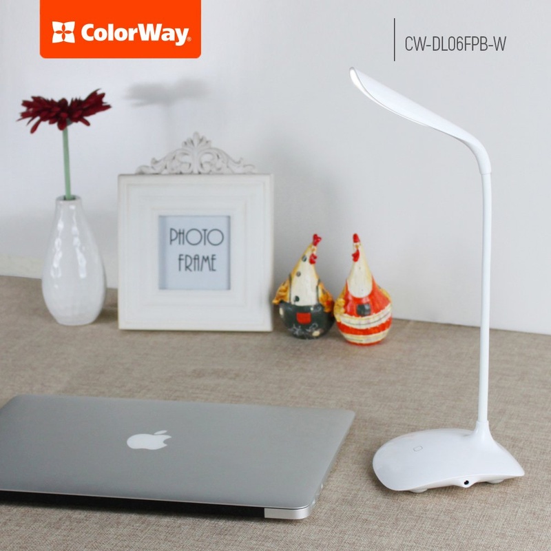 Настільна лампа ColorWay LED Portable & Flexible with built-in accumulator 500mAh (CW-DL06FPB-W)