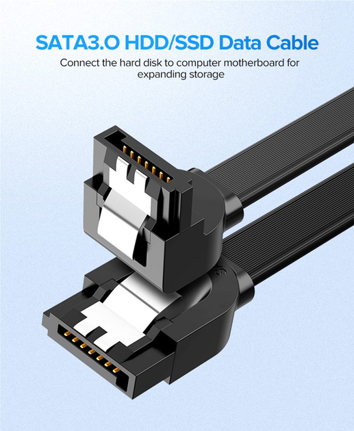 Кабель Ugreen US217 SATA 3.0 Data Cable 0.5 м Black (UGR-30797)