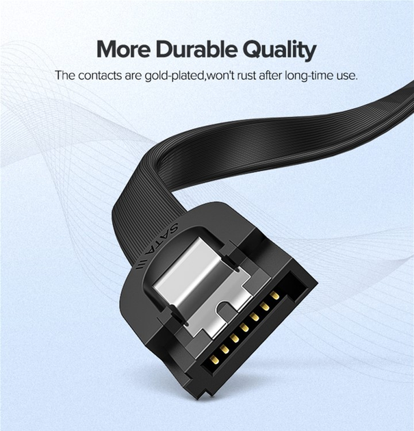 Кабель Ugreen US217 SATA 3.0 Data Cable 0.5 м Black (UGR-30797)