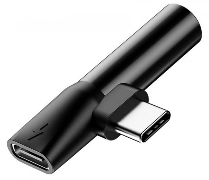 Переходник Baseus L41 Type-C(input) для Type-C female connectors+3.5 mm female Black (CATL41-01)