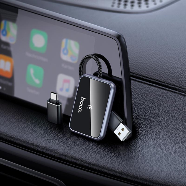 Адаптер HOCO HU1 Way car wireless CarPlay adapter Metal Gray (6942007623674)