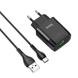 Зарядное устройство HOCO C72Q Glorious single port QC3.0 charger set Type-C 18W Black (6931474732545)