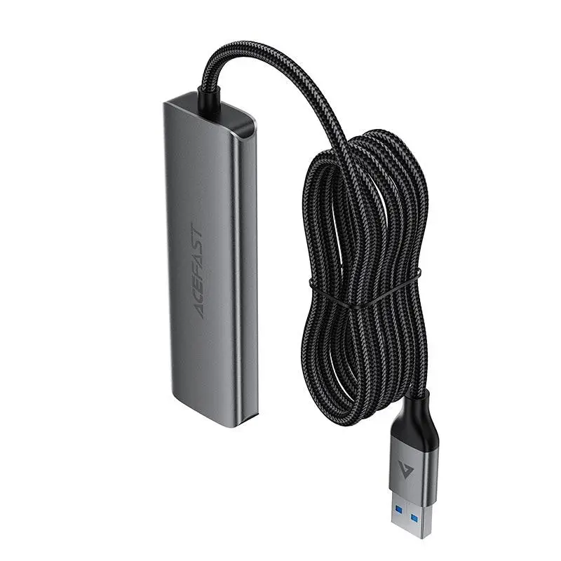 USB-хаб ACEFAST J17 USB-A 4-in-1 HUB Metal Gray (6974316285922)