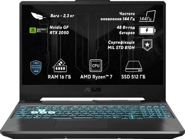 Ноутбук ASUS TUF Gaming A15 FA506NCQ-HN062 Graphite Black (90NR0QE7-M003C0)