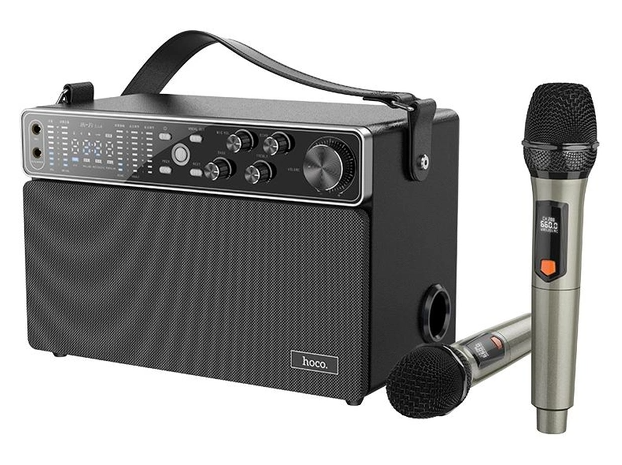 Беспроводная портативная Bluetooth Колонка Hoco BS50 Chanter, Два микрофона, 60Вт, AUX, USB, Караоке